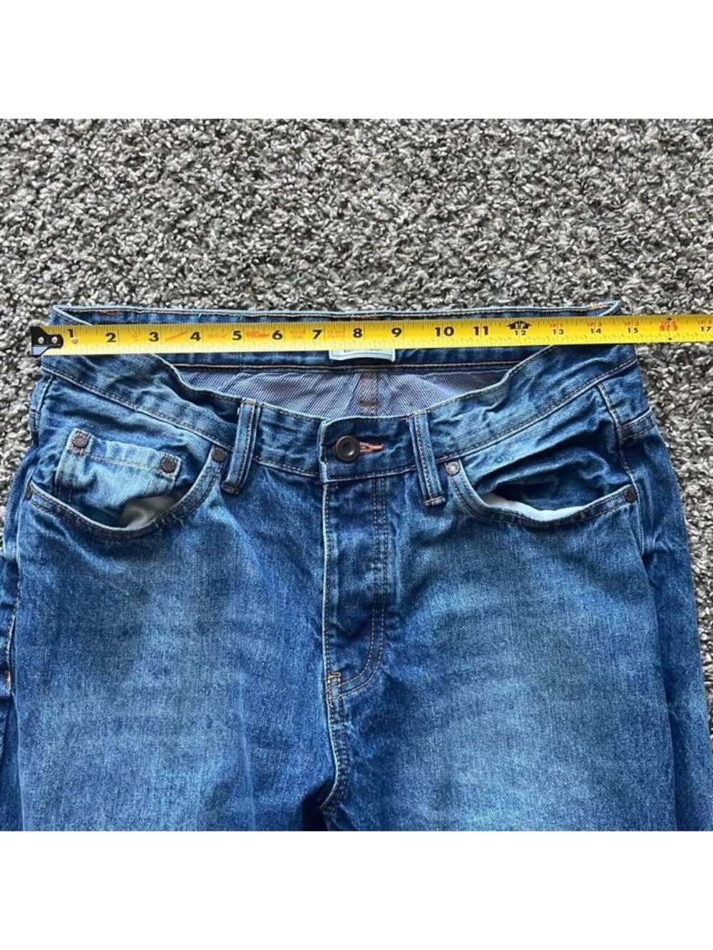 Pull&Bear Women's Navy Blue Denim Jeans Size 8 Straight Leg Utility Casual Spain - Picture 3 of 7